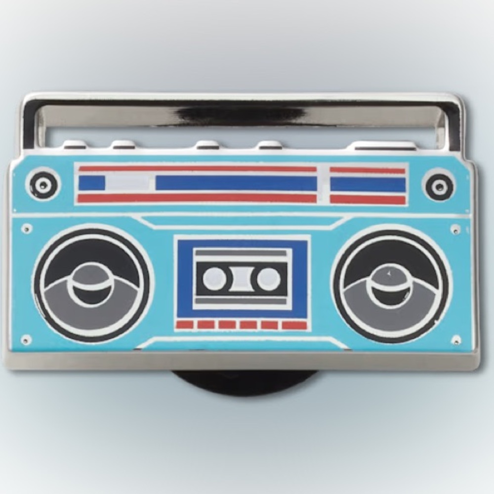 NWT Crocs Jibbitz blue boom box